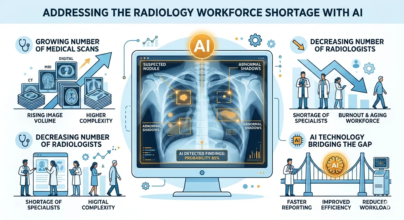 Infographic: Addressing the radiology workforce shortage with AI